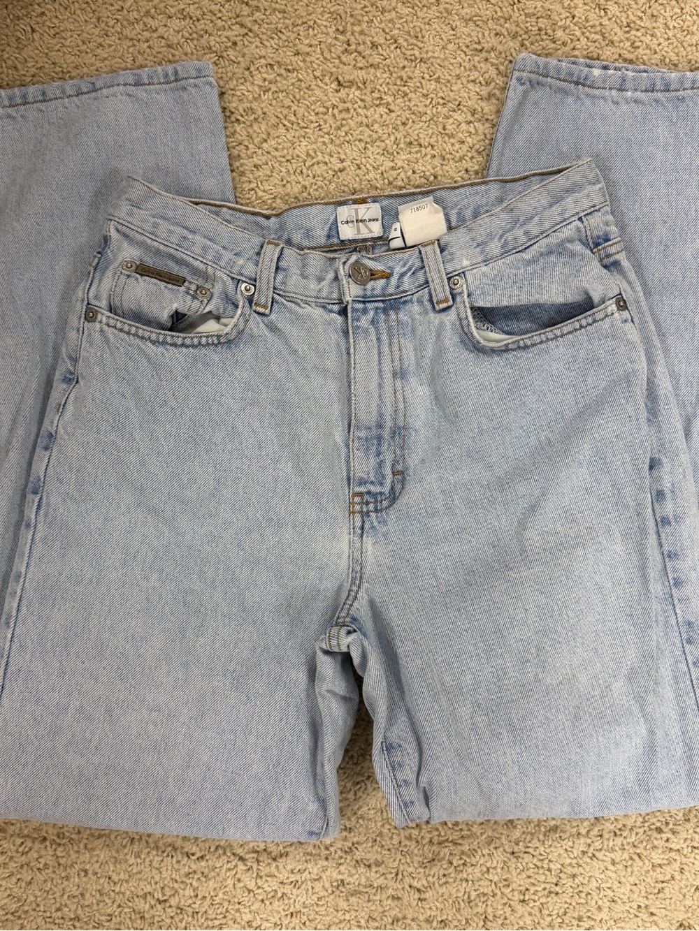 Calvin Klein Jeans Light Blue Straight-Leg Women's Denim